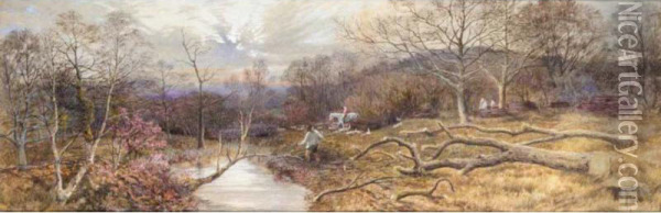 The Stream Through The Wood Oil Painting - William Paton Burton
