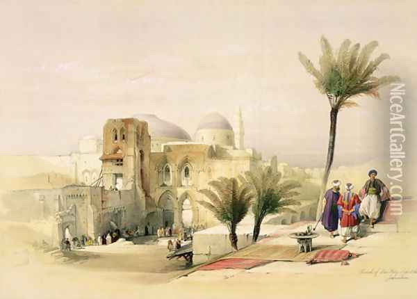 Church of the Holy Sepulchre, Jerusalem, plate 11 from Volume I of The Holy Land, engraved by Louis Haghe 1806-85 pub. 1842 Oil Painting - David Roberts