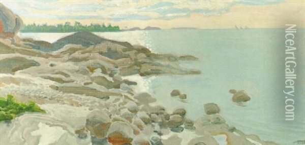 Kesaaurinkoa Oil Painting - Akseli Valdemar Gallen-Kallela