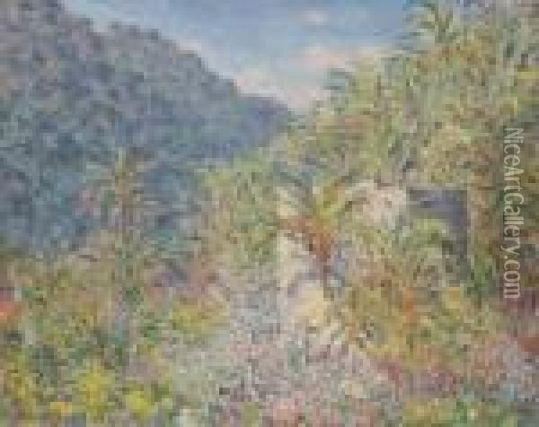 Vallee De Sasso Oil Painting - Claude Oscar Monet