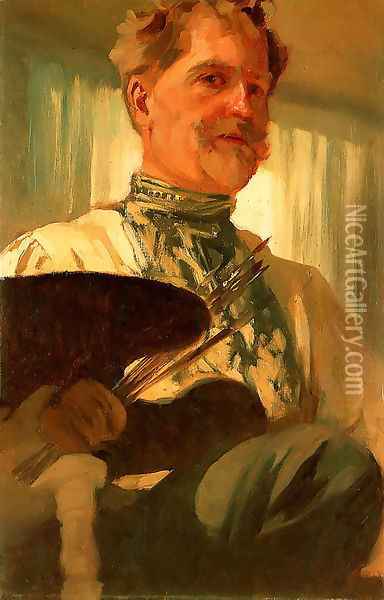 Self Portrait Oil Painting - Alphonse Maria Mucha