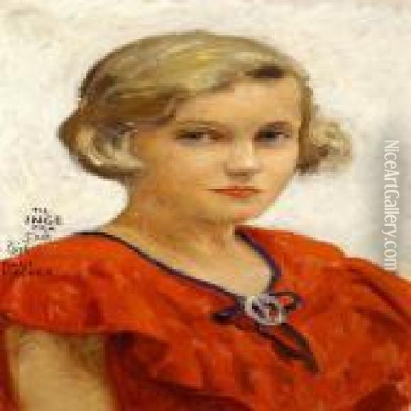 The Artist's Daughter Inge Oil Painting - Paul-Gustave Fischer