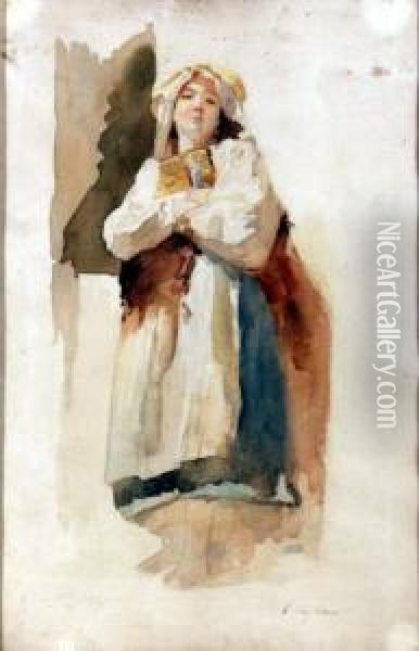 Figura Femminile Oil Painting - Eleuterio Pagliano