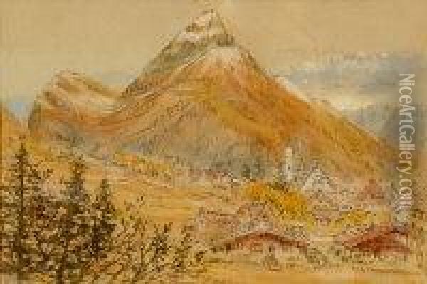View Of Engelburg Switzerland Oil Painting - Albert Goodwin