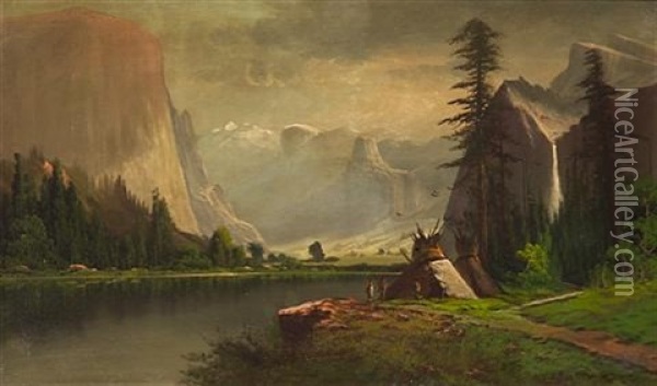 Gates Of The Valley, Yosemite Oil Painting - John Englehart