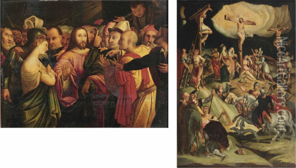 Christ And The Woman Taken In Adultery Oil Painting - Lorenzo Lotto