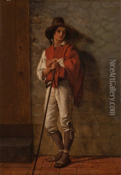 Peasant Oil Painting - Thomas Hicks