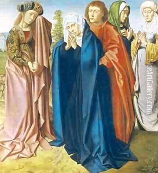 The Virgin Mary with St John the Evangelist and the Holy Women right wing from the Triptych of the Crucifixion Oil Painting - Gerard David