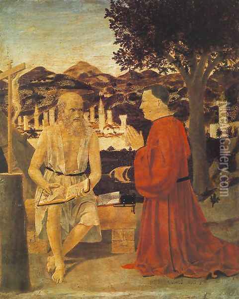 St Jerome and a Donor 1451 Oil Painting - Piero della Francesca