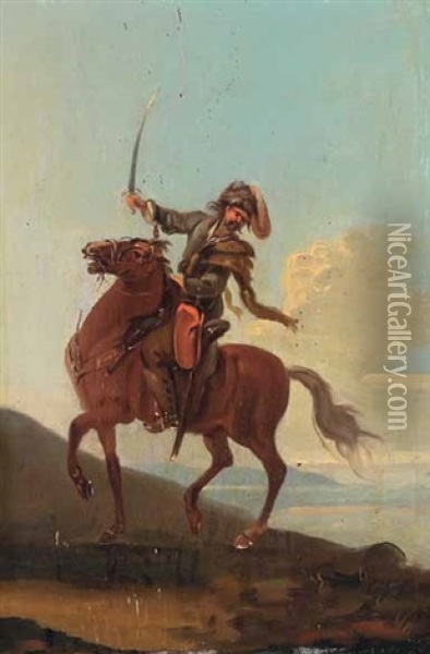 Pandur Zu Pferd Oil Painting - Tobias Querfurt the Younger