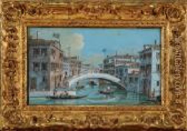 Veduta Del Canal E Fondamenta Che Conduce A San Bastiano Oil Painting - Giacomo Guardi