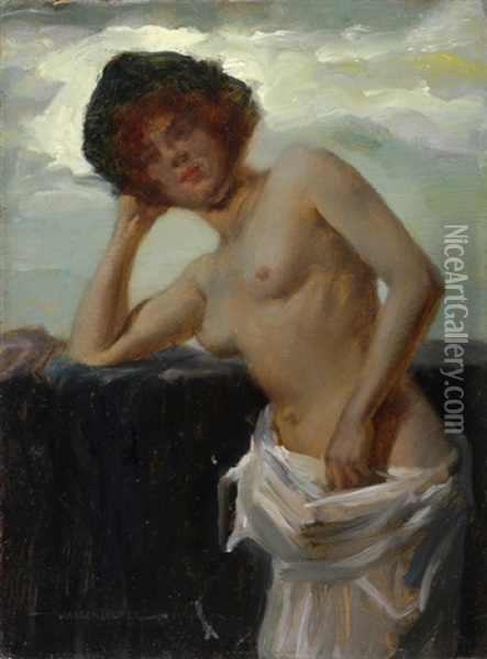 Frauenakt Oil Painting - Hans Hassenteufel