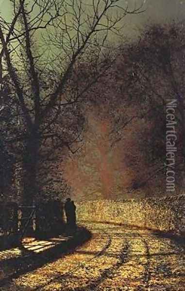 The Lovers I Oil Painting - John Atkinson Grimshaw