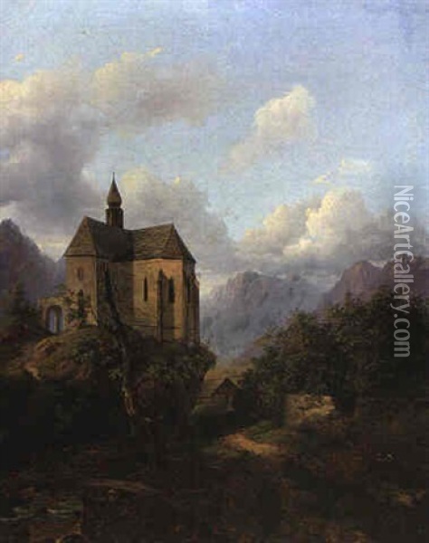 Kapelle Im Bergland Oil Painting - Franz Barbarini