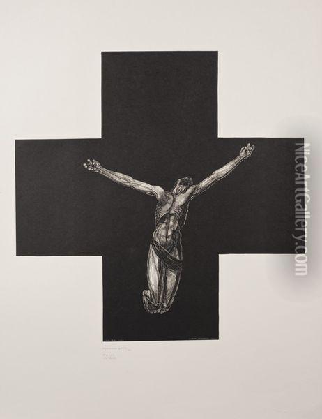 Crucifixion Oil Painting - Paul Iribe