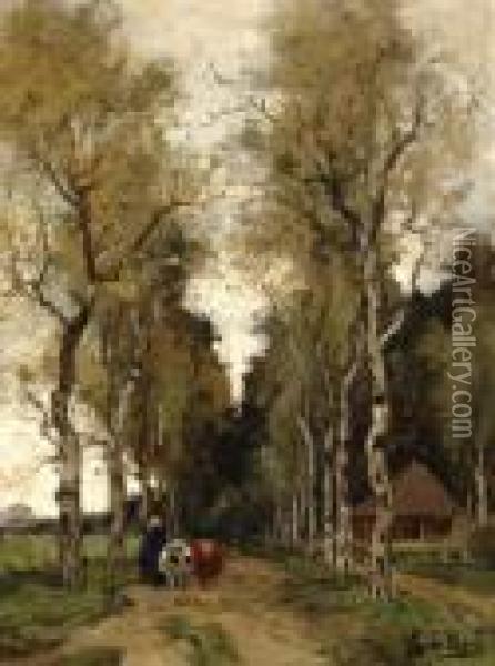 Country Road Oil Painting - Theophile Emile Achille De Bock