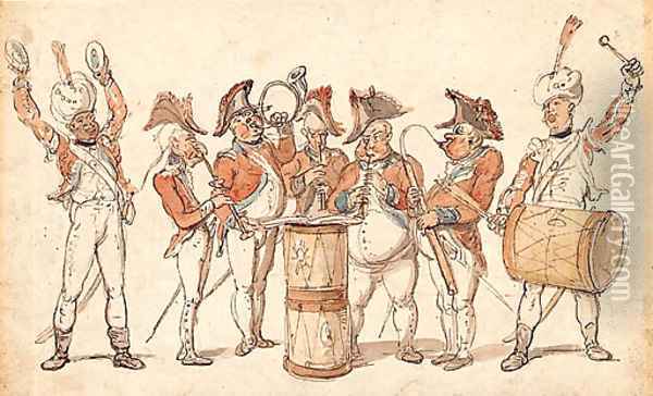 A military band Oil Painting - Thomas Rowlandson