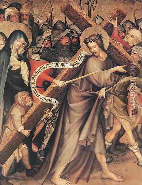 Christ Carrying the Cross 1427 Oil Painting - Master Thomas de Coloswar