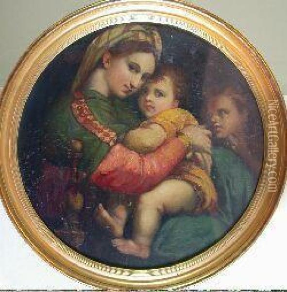 Madonna Della Sedia (after Raphael) Oil Painting - David Forrester Wilson