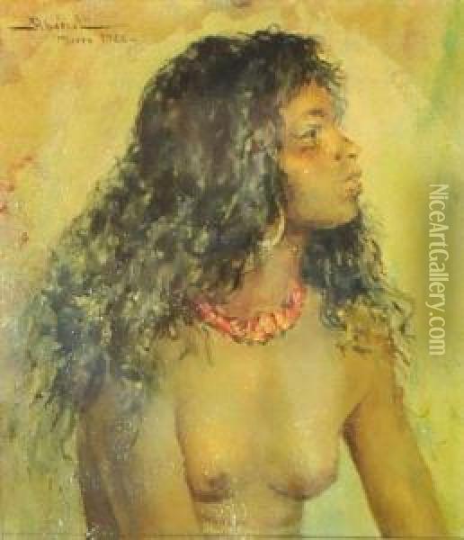 Jeune Mauresque, Le Buste Devetu Oil Painting - Felipe Barantes Abascal