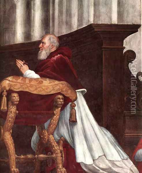 The Mass at Bolsena (detail) 3 Oil Painting - Raffaelo Sanzio