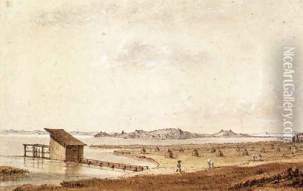 The Lake Balaton at Fured 1821 Oil Painting - Andras Petrich