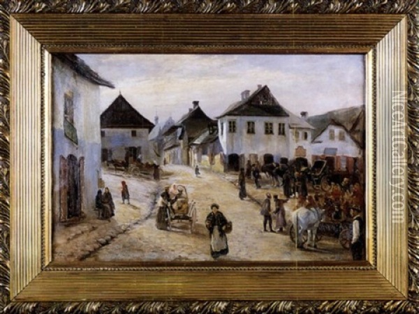 Market Square In Kazimierz Oil Painting - Wladyslaw Szulc