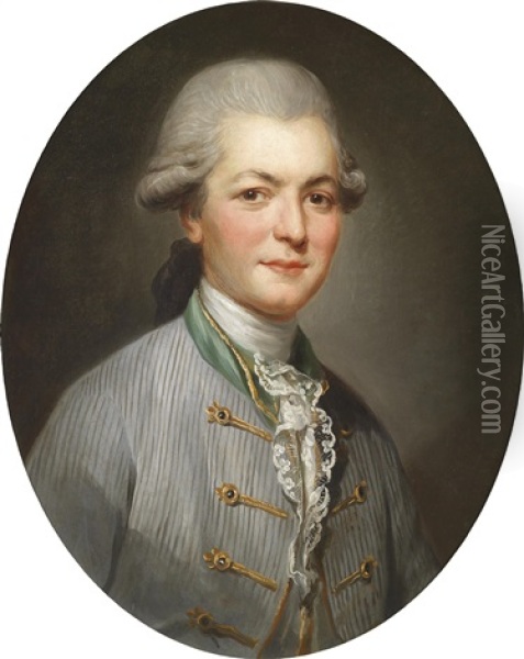 Portrat Des Grafen Charles Joseph De Pallu (1753-1823), Oberst Der Koniglichen Garde (collab. W/workshop) Oil Painting - Joseph Ducreux