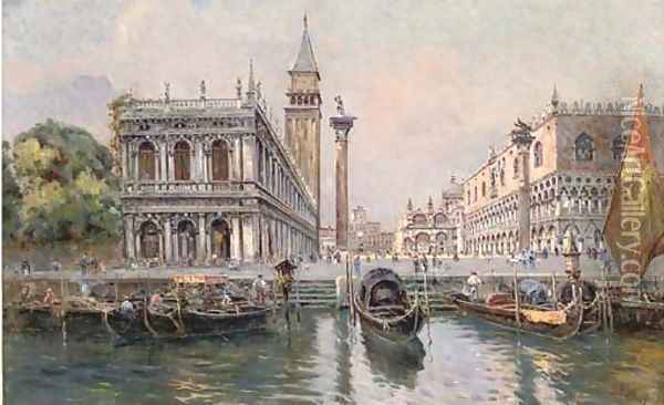 Piazzetta of San Marco, Venice Oil Painting - Antonio Reyna Manescau