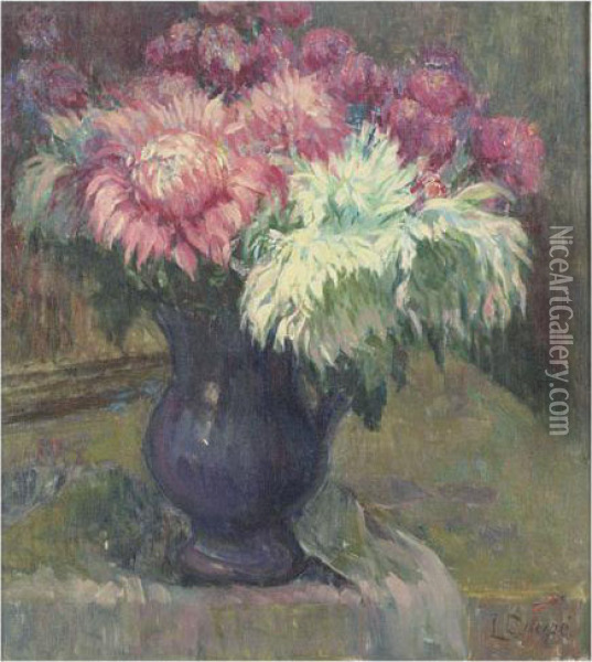 Still Life With Flowers Oil Painting - Louise Coupe