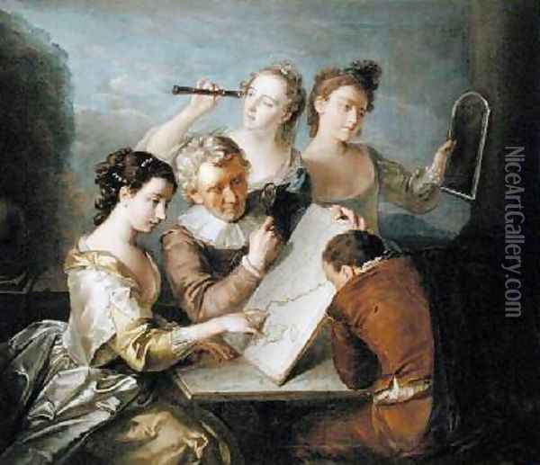 The Sense of Sight 1744-47 Oil Painting - Philipe Mercier