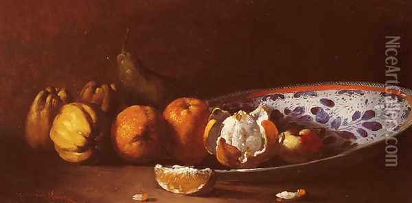 Nature Morte Aux Fruits (A Still Life with Fruits) Oil Painting - Germain Theodure Clement Ribot