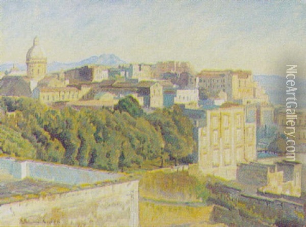 Fra Mit Vindue I Napoli Oil Painting - Georg Sofus Seligmann