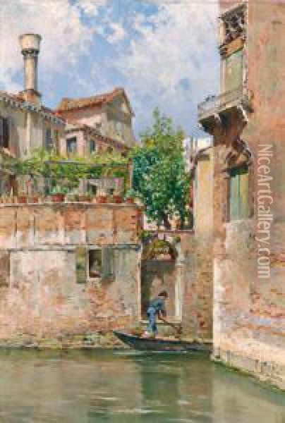 Canal In Venedig Oil Painting - Bernard Hay