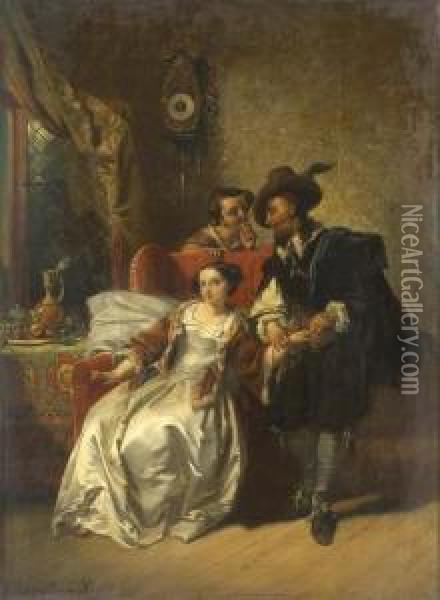 The Physician's Visit Oil Painting - Casimir Van Den Daele