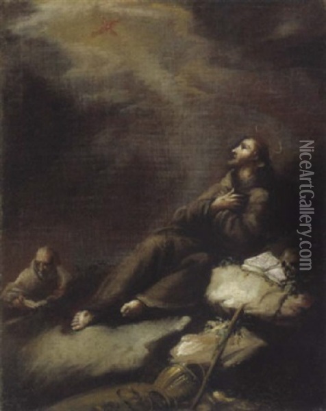 San Francesco, Che Riceve Le Stimmate Oil Painting - Giovanni Antonio Guardi