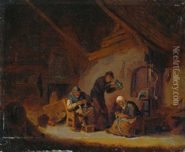 Bauerninterieur Oil Painting - Adriaen Jansz van Ostade