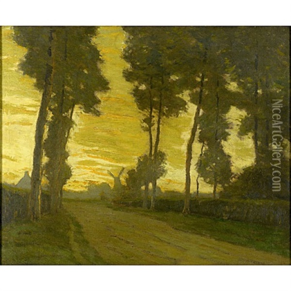 Flemish Highway Oil Painting - Charles Warren Eaton