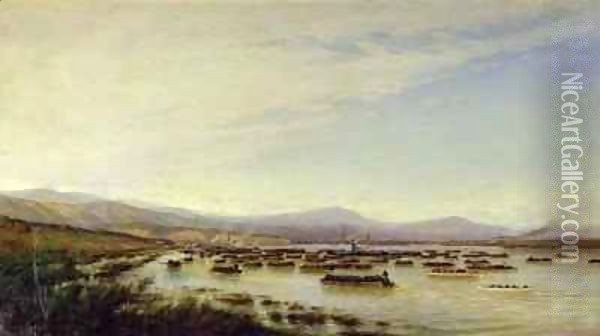The Russian Army crossing the Danube in June 1877 Oil Painting - Aleksei Petrovich Bogolyubov