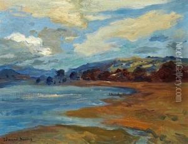 An Extensive Landscape View (unfinished Sketch On The Reverse) Oil Painting - Edmund G. Montague Morris