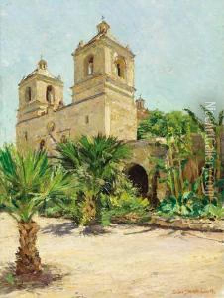 Old Mission, San Antonio Oil Painting - Claire Shuttleworth