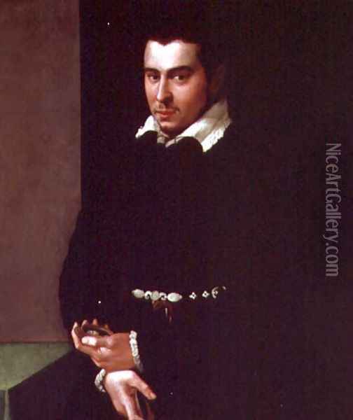 Portrait of a Member of the Scarlatti Family Oil Painting - Jacopino del Conte