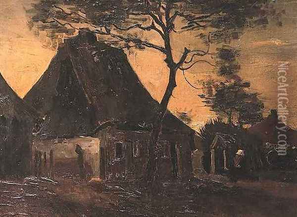 Cottage With Trees III Oil Painting - Vincent Van Gogh