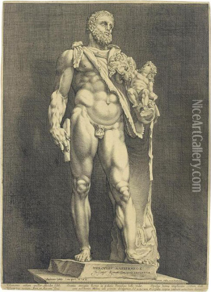 The Emperor Commodus As Hercules Oil Painting - Hendrick Goltzius