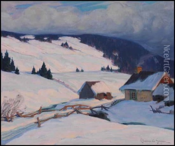 Environs De Baie-saint-paul Oil Painting - Clarence Alphonse Gagnon