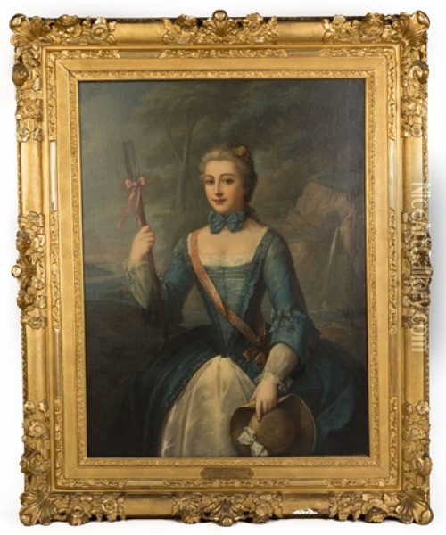 Portrait Of Madame De Brancas Oil Painting - Charles-Andre van Loo