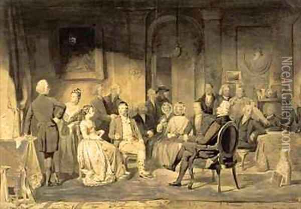 Robert Burns 1759-96 at Lord Monboddos 1714-99 Party Oil Painting - James Edgar