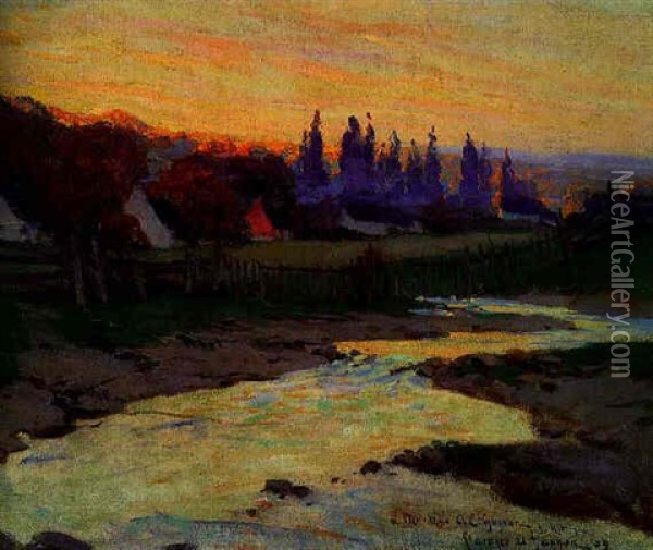 Autumn Evening, Baie St. Paul Oil Painting - Clarence Alphonse Gagnon