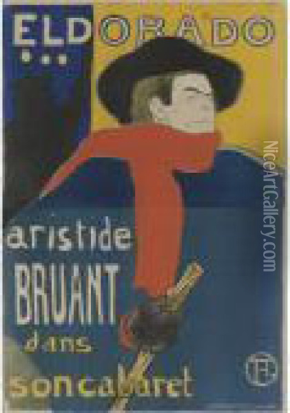 Eldorado, Aristide Bruant (d. 344; A. 7; W. P5; Adr. 4) Oil Painting - Henri De Toulouse-Lautrec