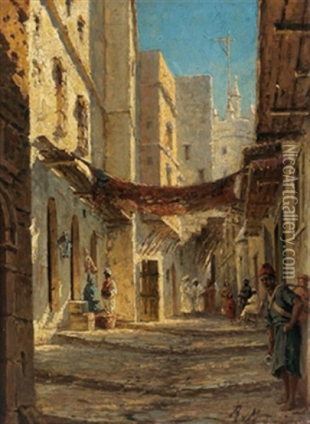 Algier, Rue De La Kaitba Oil Painting - Reinhold von Moeller